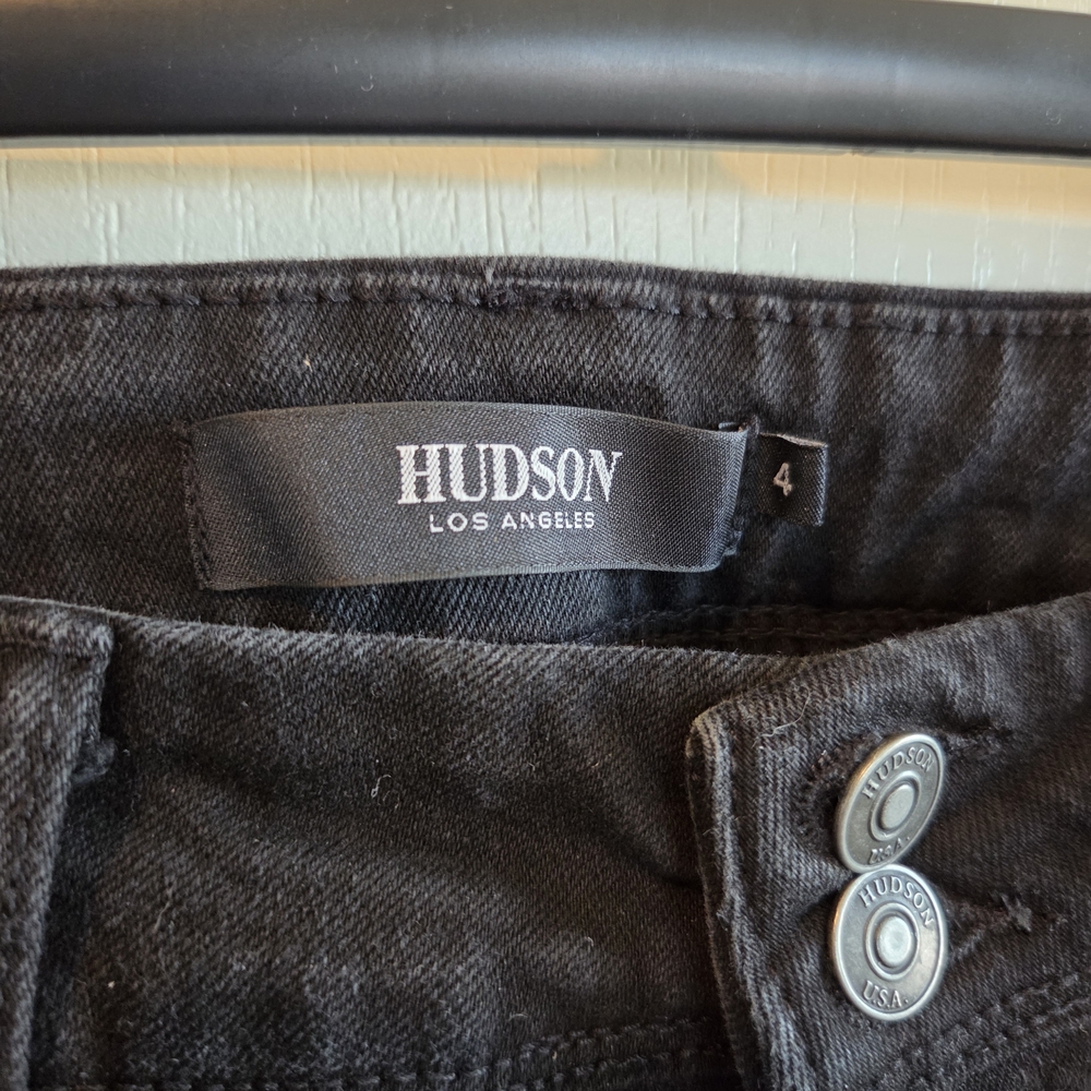 Hudson Jeans Straight Stretch Denim Jean Sz 4 Flap Pocket Slim Fit Mid-Rise Crop - Picture 3 of 8